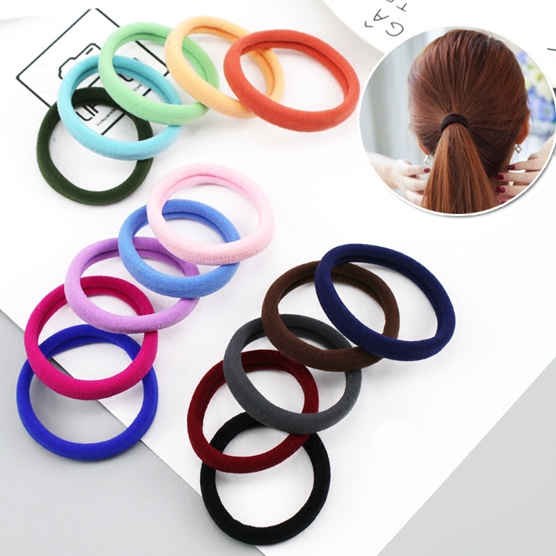 30 Uds diámetro 4cm cuerda de goma Gomilla elástica, bandas elásticas para cabello mujer chica tocado gomas para atar el pelo coleta titulares Accesorios