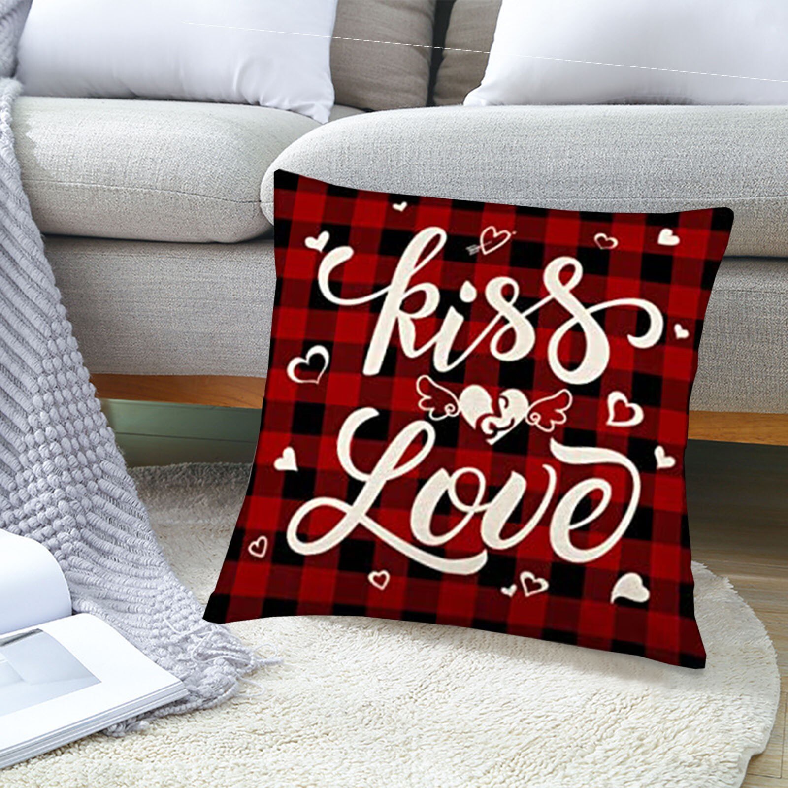 Liefde Brief Gedrukt Kussensloop Valentijnsdag Kussensloop Decoratieve Kussenhoes Woondecoratie Accessoires: D