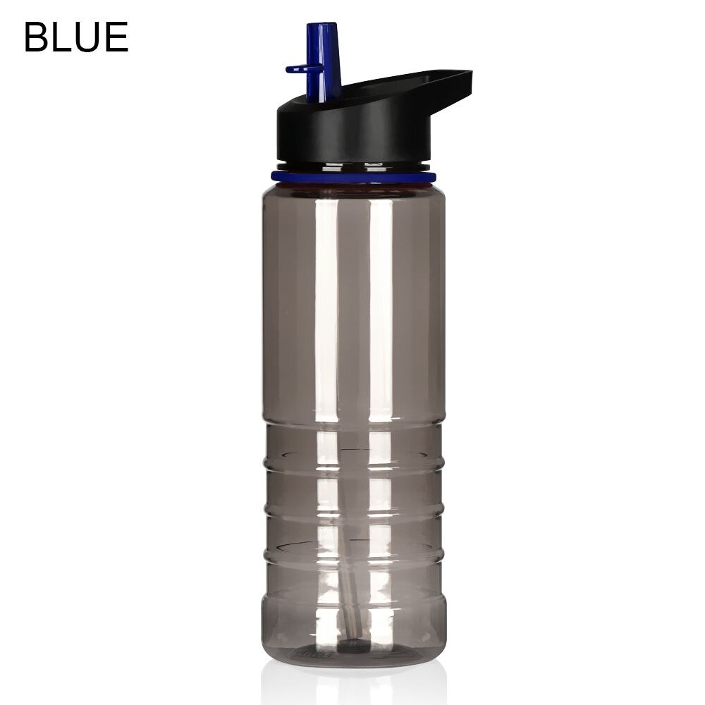 700ML Flip Straw Drink Healthy Water Bottle Cycling Hiking Camping Drink Bottle with Lid Outdoor Portable Bottle: blue
