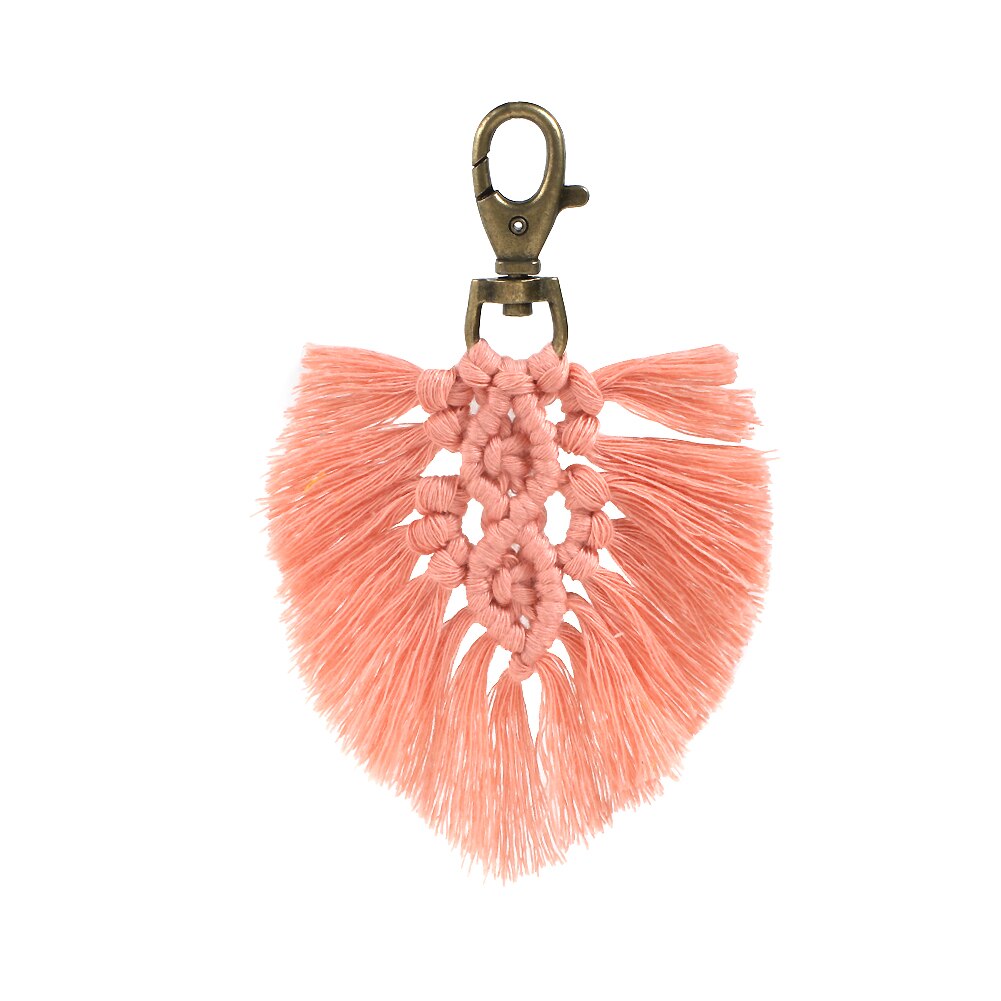 Macrame gobelin tapetry nøgleringe til kvinder 100%  bomuld handmadekeyringmacrame cordbest ven nøglering til kvinder: K7645