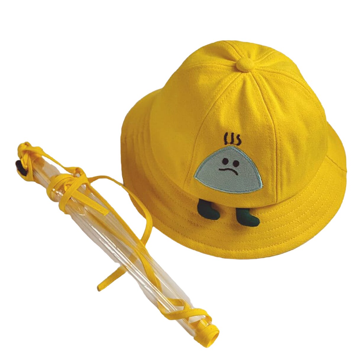 Niños niños Cute Cartoon seguridad sombreros protectores gorras con claro a prueba de Saliva a prueba de polvo visera protector para todo el rostro: Amarillo