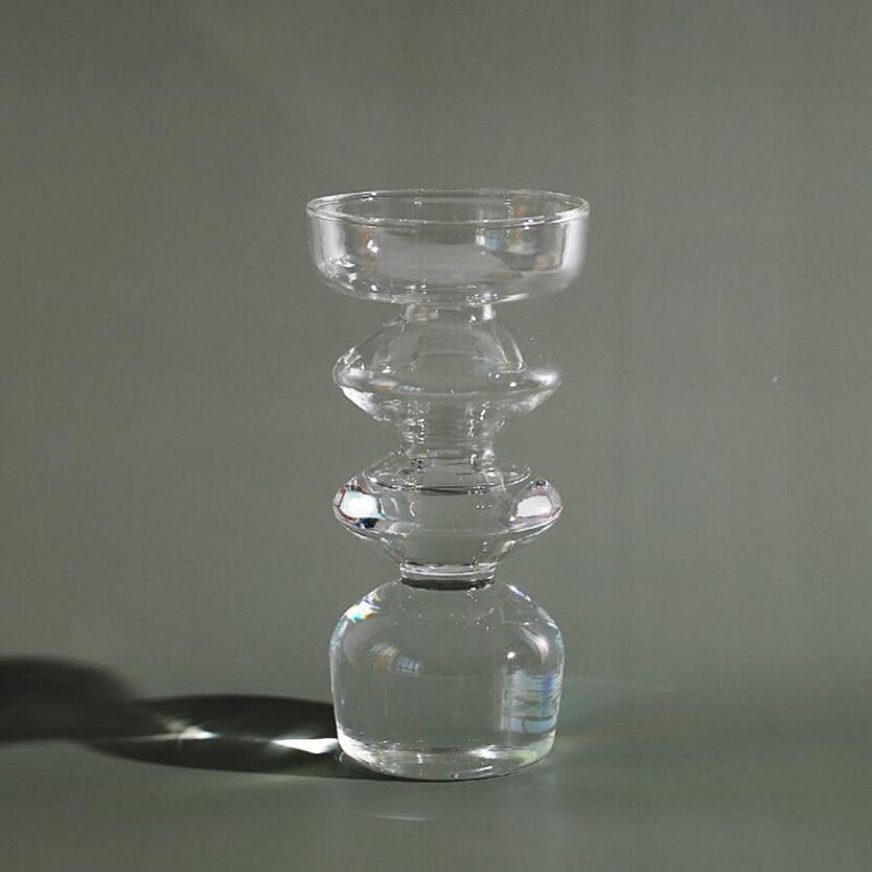 Vase en verre de décoration intérieure, Vase en cristal, plantes hydroponiques modernes, frais européens pour mariages, événements, fêtes créatives: 3- white