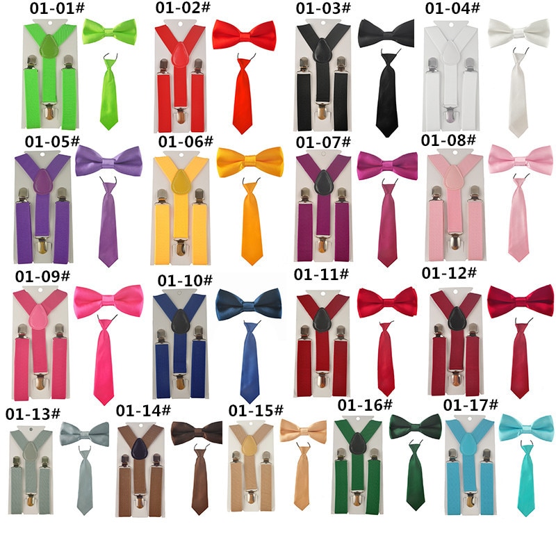 3Stck Schule Jungen mädchen freundlicher freundlicher befestigen elastische Hosenträger für hemd suspensorio Krawatte Bowties schmetterling Krawatte einstellen TR0001