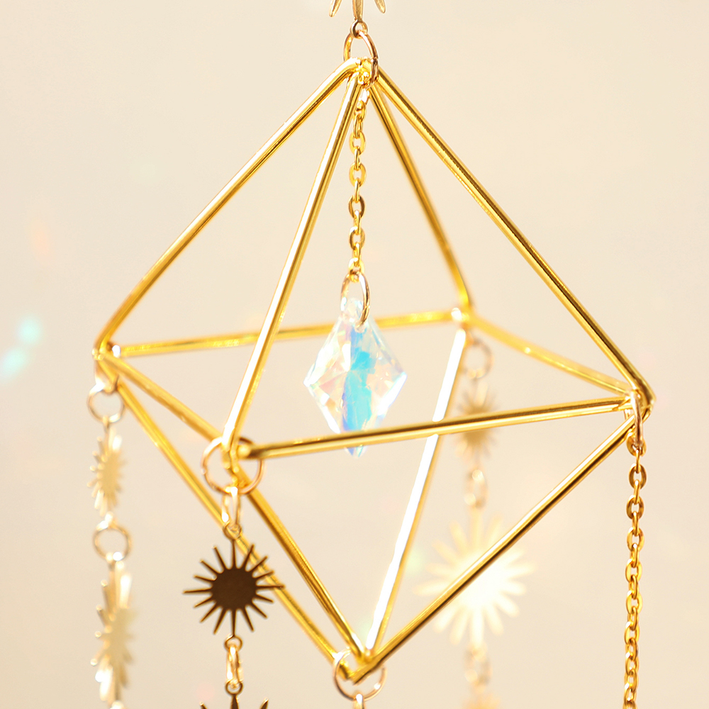 Suncatcher Zon en Maan Regenboog Kristal Zon Catcher Venster Hangende Decor Suncatcher Kristal Huis Tuin Ornamenten Outdoor