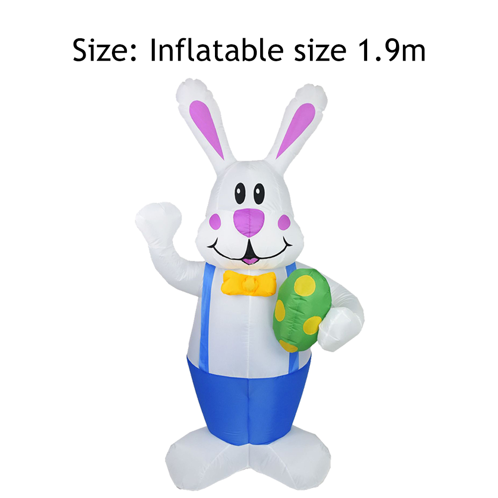 Inflatable Easter Swing Rabbit Toys with Build-in LED Luminous Bunny Decor 2022 for Home Outdoor Party Prop US/UK/AU/US Plug