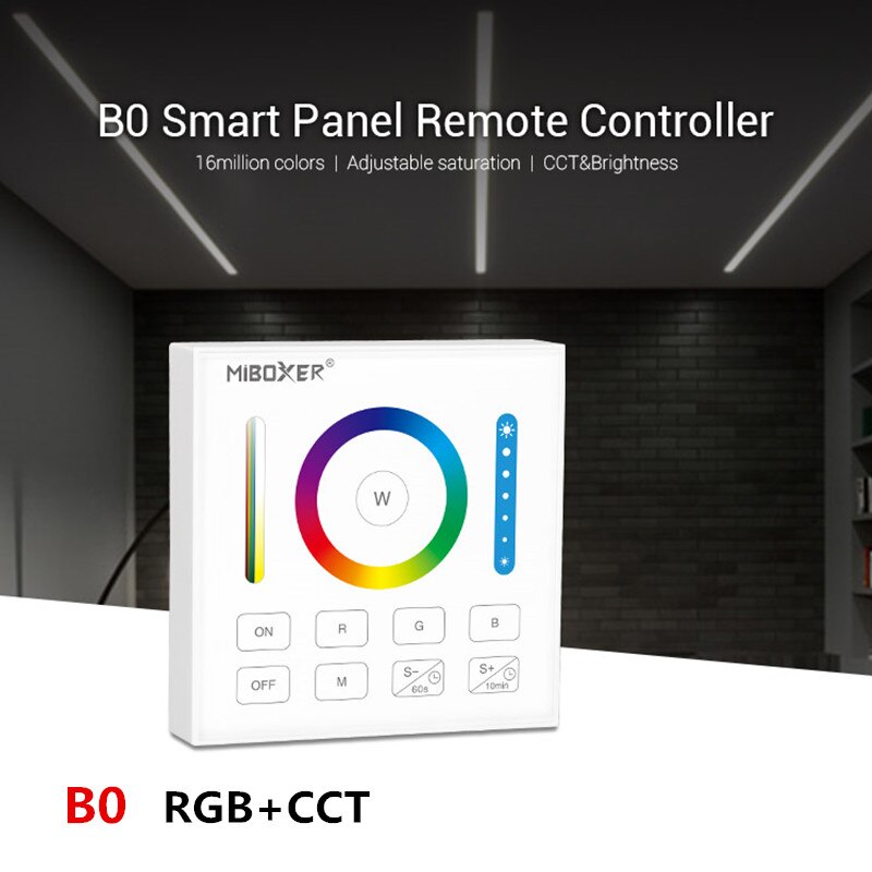 MiBoxer B0 B1 B2 B3 B4 B8 Smart Panel Remote Controller 4-Zone/8-Zone Brightness Dimming/CCT Adjust/RGB/RGBW Panel Controller: B0