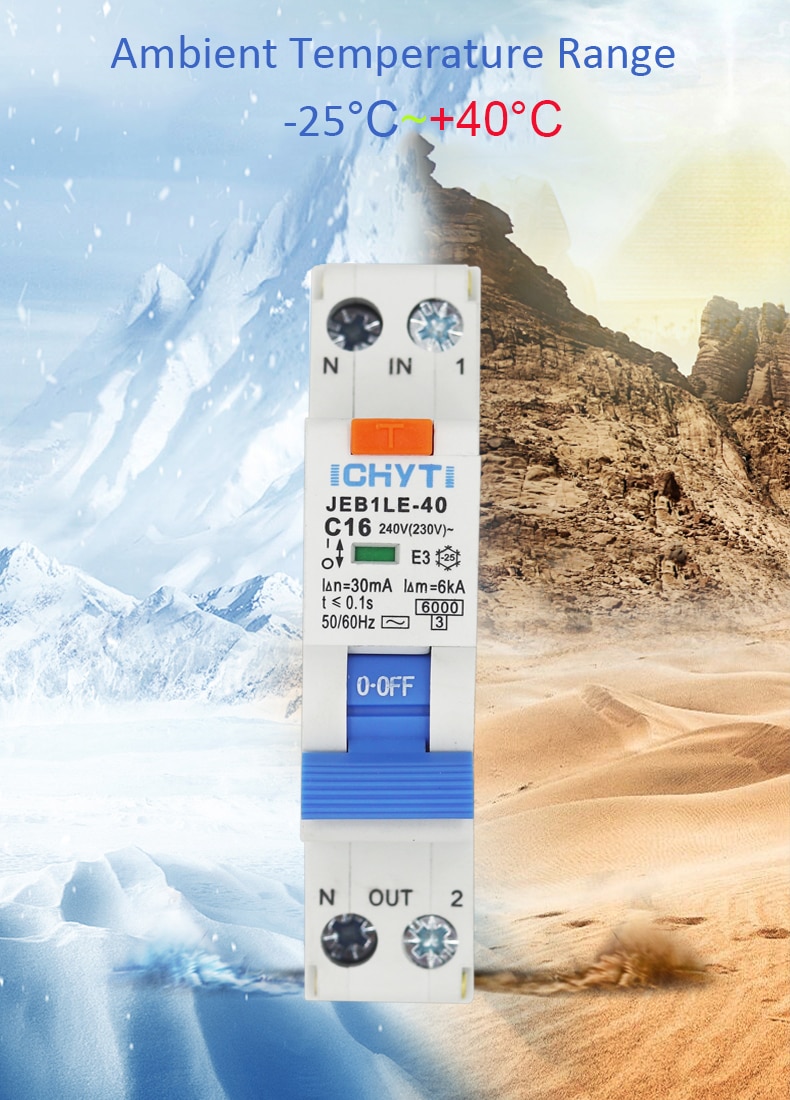 Type AC RCBO 32A 30mA 6KA 18mm 1P+N Type A Residual Current Circuit Breaker with Over Current and Leakage Protection