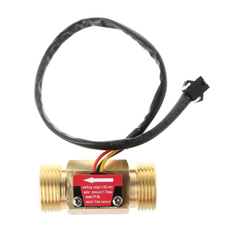 Water Flow Sensor G3/4\" Hall Flowmeter Switch DN20 1-30L/min Liquid Flow Meter