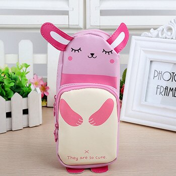 Trousse à crayons en forme de Panda, Animal mignon, Panda, lapin, trousse à crayons, sac de papeterie , petit , fournitures scolaires et de bureau: pink