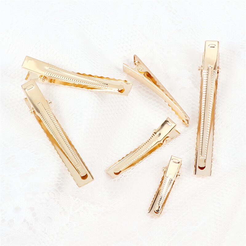 50 unids/lote de pinzas para el cabello de Color dorado y plateado, pasadores metálicos de , horquillas DIY, accesorios para el cabello para mujeres y niñas, herramientas para el cabello