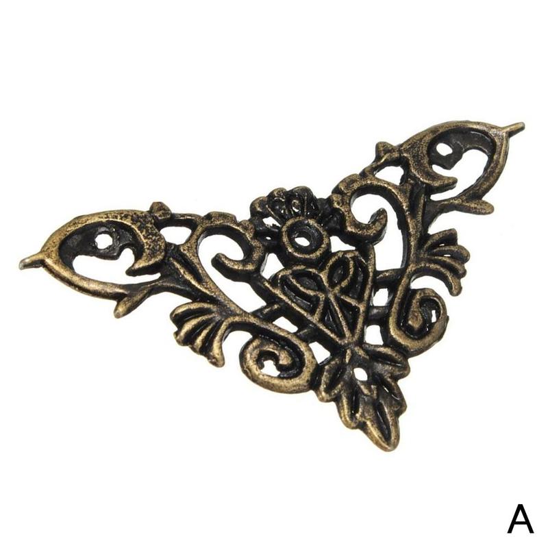 4 st archaize triangel wrap vinkel dekor kinesiska antika möbler vinkel wrap metall brons box beslag koppar hörn dekorationer: S 35mm
