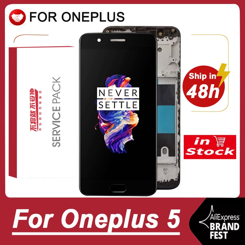 Testé 5.5 &quot;TFT/OLED / AMOLED Pour Oneplus 5 LCD Affichage Écran Tactile Numériseur Pour 1 + 5 A5000 LCD Panneau De Remplacement