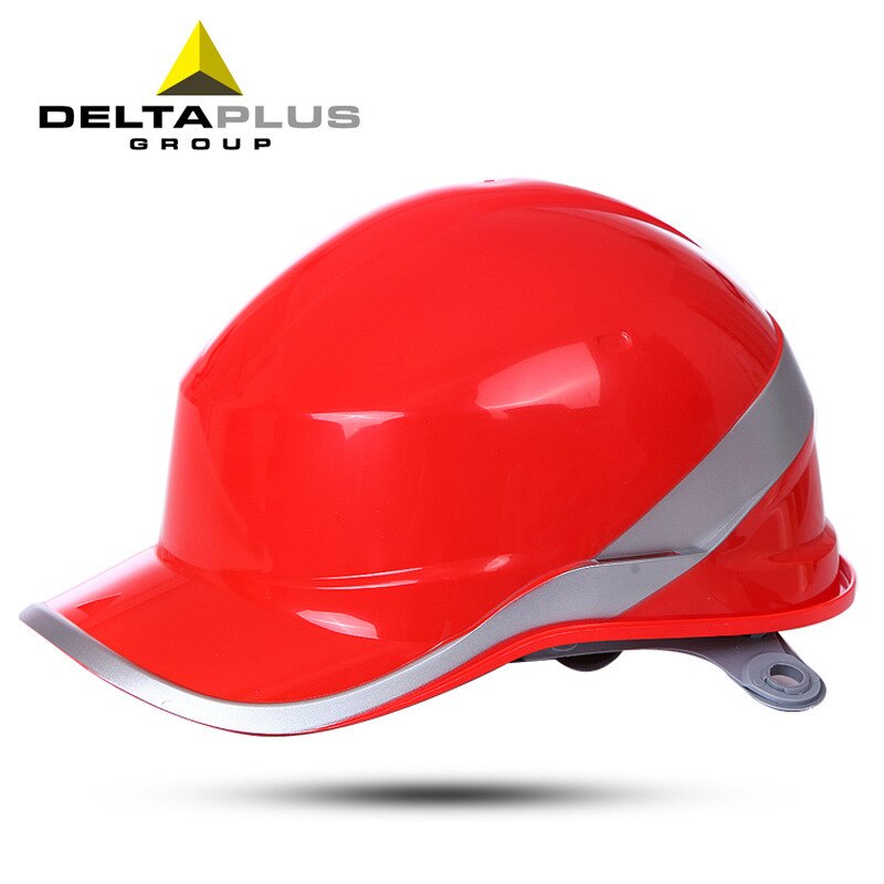Outdoor Safety Helmet Hard Hat Work Cap Insulation Material With Phosphor Stripe Construction Site Insulating Protect Helmets: Red