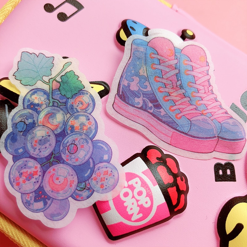 Pink cartoon girl snack cold drink Sticker DIY Scrapbooking Craft Diary Ablum Phone Computer Seal Stickers Decorative