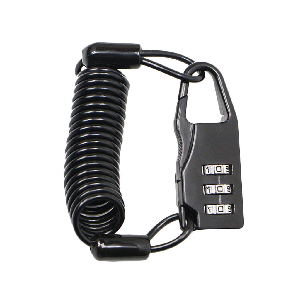 Kask lina stalowa zamek szyfrowy motocykl przenośne elektryczne blokada samochodu odkryty wioślarz górski lina stalowa kłódka czarny: Default Title