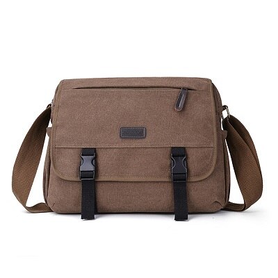 Heren grote messenger schoudertas vintage canvas aktetas crossbody dagtas satchel aktetas voor school/zakelijk/vrouwen/mannen: Bruin