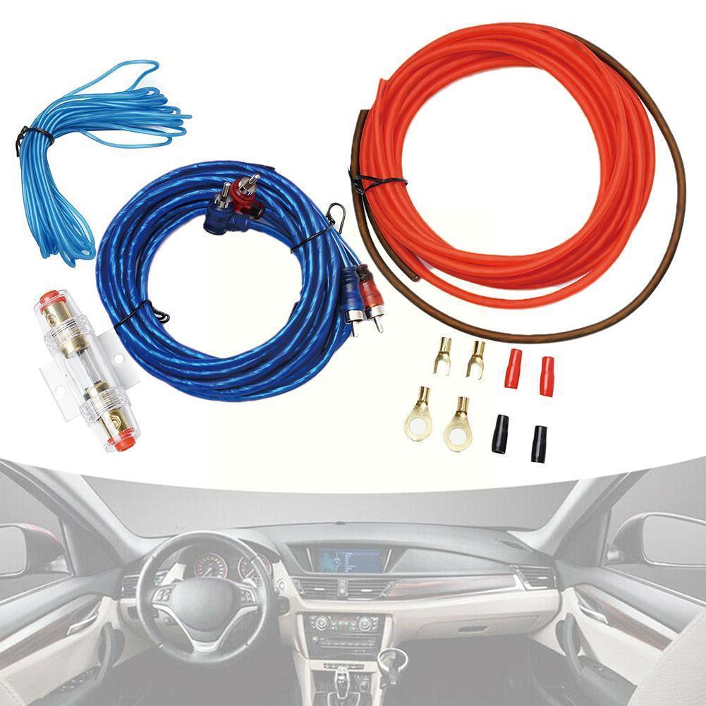 Kits de cableado para altavoces de Audio de coche, amplificador de Cable, Subwoofer, cables de instalación 8GA 60, Cable de alimentación, soporte de fusible para altavoz, Kit AMP F2I8