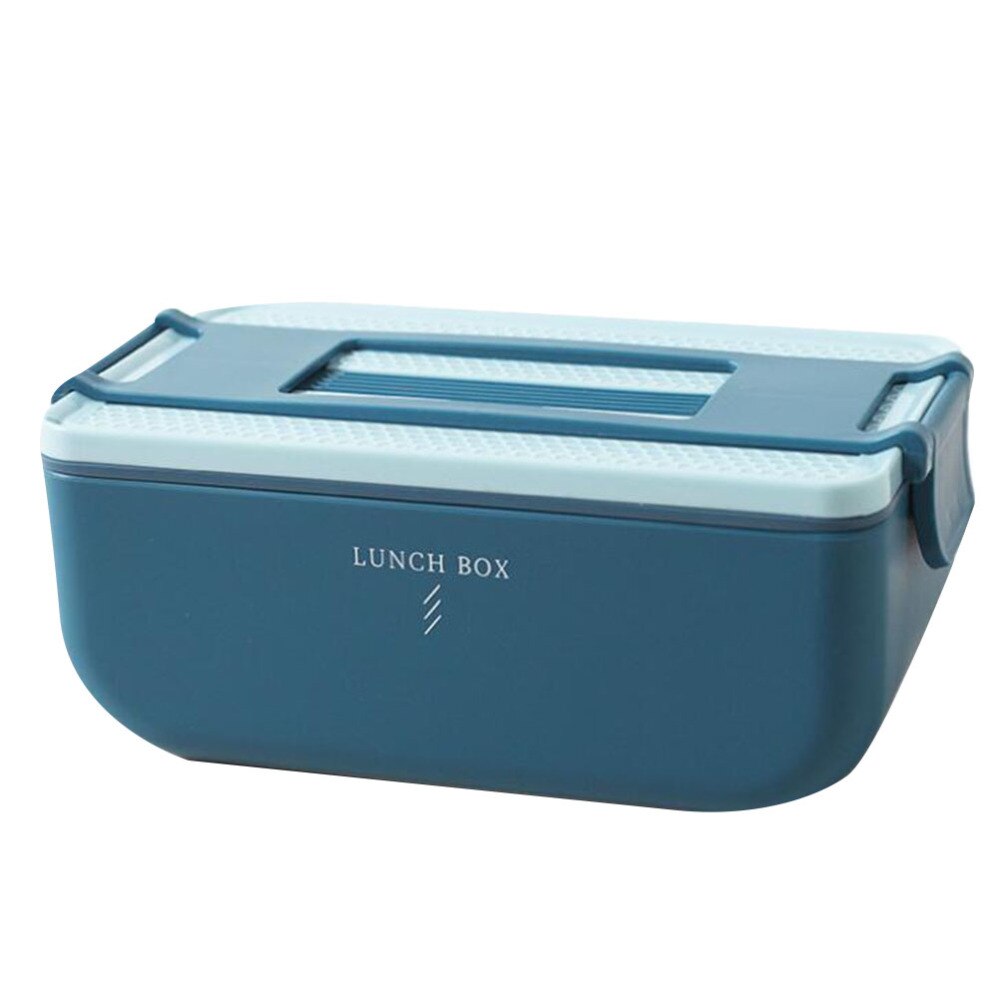 1Pc Portable Microwave Divider Box Square Heat Preservation Bento Box Portable Food Container for School Office Campin: Blue