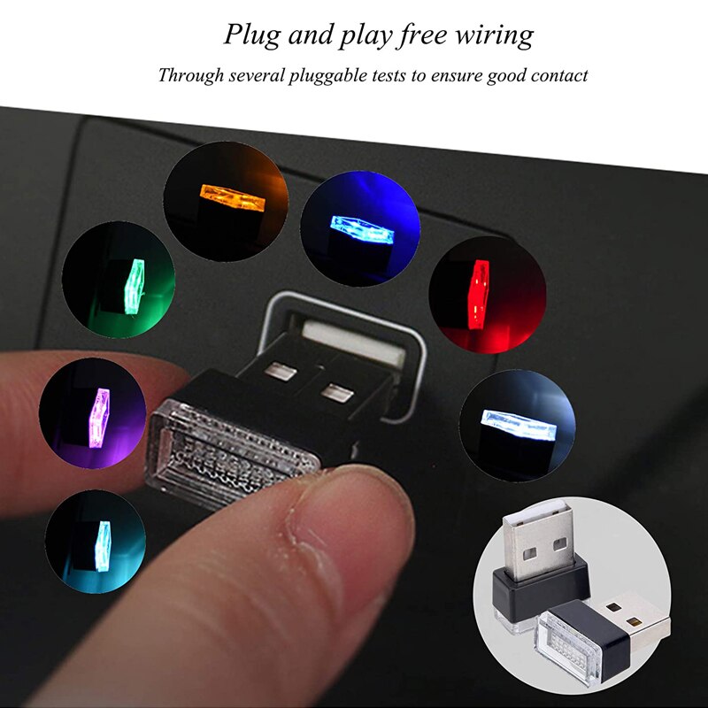 Mini USB LED Nacht Lichter Auto Innen Atmosphäbetreffend Lampe Auto Dekoration Umgebungs Beleuchtung LED Neon- Birne Auto Waren 5V weiß verrotten