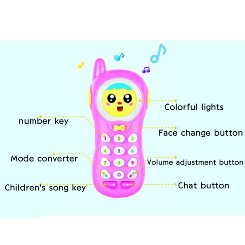 Gezicht veranderende Mobiele Telefoon Muziek Verhaal Baby Boy Meisje Vroeg Onderwijs Telefoon kinderen Speelgoed