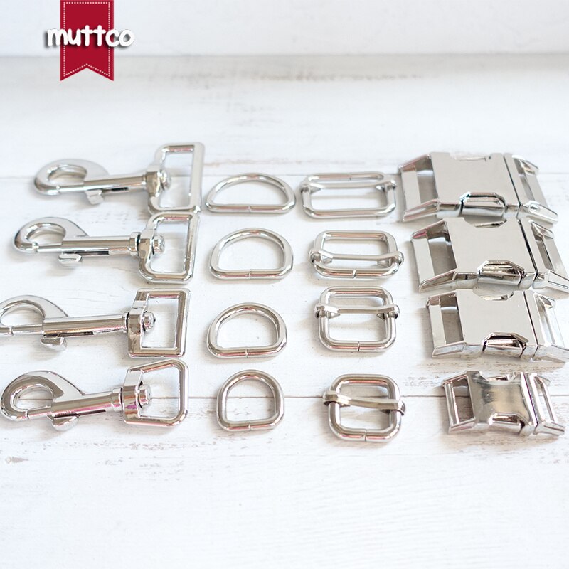 (Metalen Gesp + Passen Gesp + D Ring + Metalen Hond Sluiting/Set) 15,20,25,30 Mm Singels Zinklegering Diy Halsband Accessoire 4 Kleuren