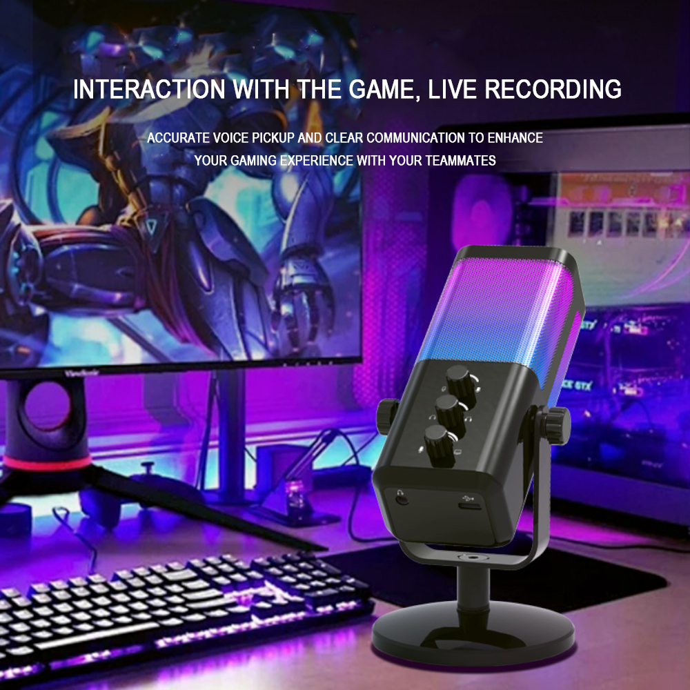 M7 kondensator-usb-mikrofoner med volumjusteringsknapp spillmikrofon egnet for podcast-livesendinger