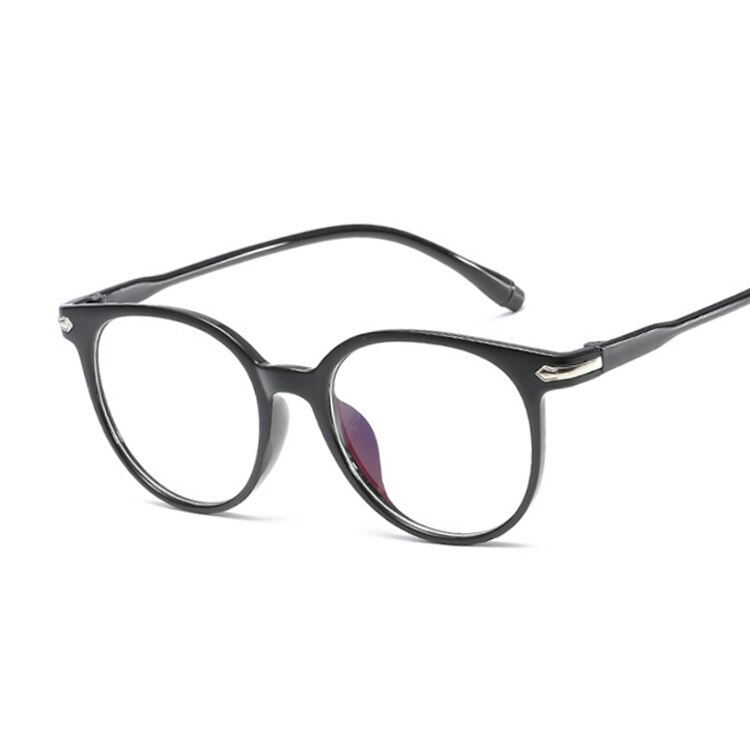 Zwart Brilmontuur Cat Eye Bril Frame Clear Lens Vrouwen Brillen Optische Roze Frames Transparant Tempels Voor Bril: Bright black