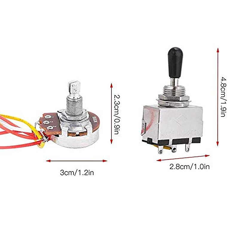 Guitar Wiring Harness Prewired 3 Way Toggle Switch for LP Electric Guitar with 2 Humbuckers for Les Paul Guitar