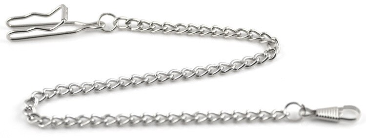 Rustfrit stål 37cm fob kæde til mænd eller kvinder smykker tilbehør lommeur kæde: Hvid