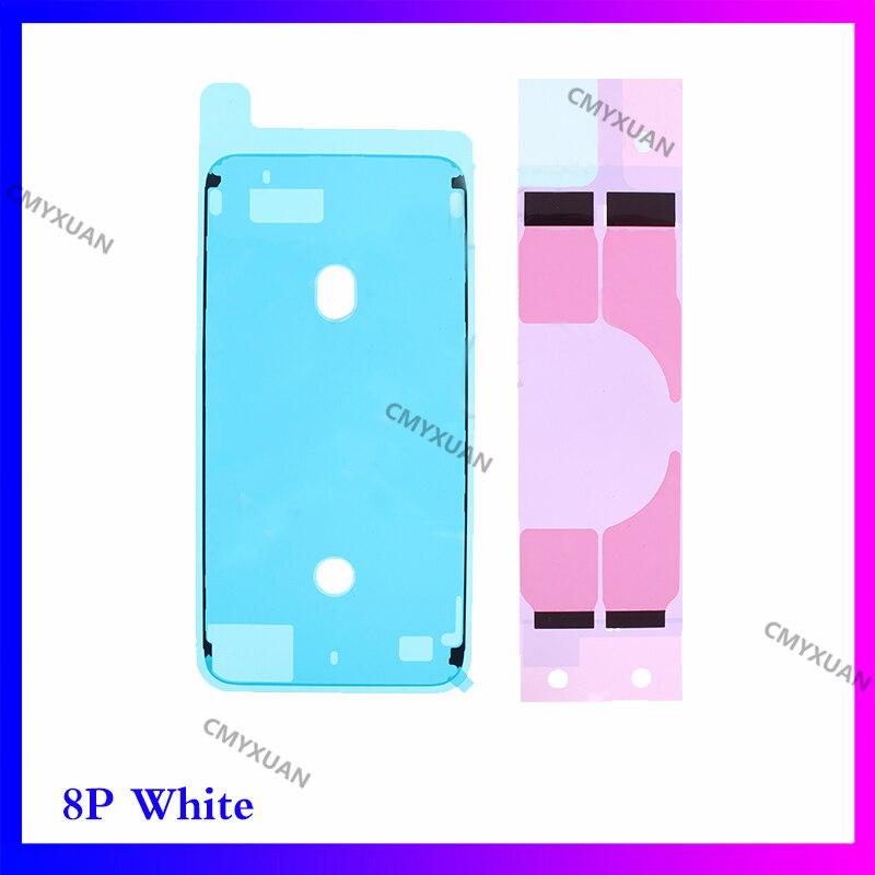 1Set Waterdichte Sticker Voor Iphone 6S 6Splus 7 7Plus 8 8 Plus Se Lcd-scherm frame Bezel Seal Tape Lijm + Batterij Sticker: 8P white