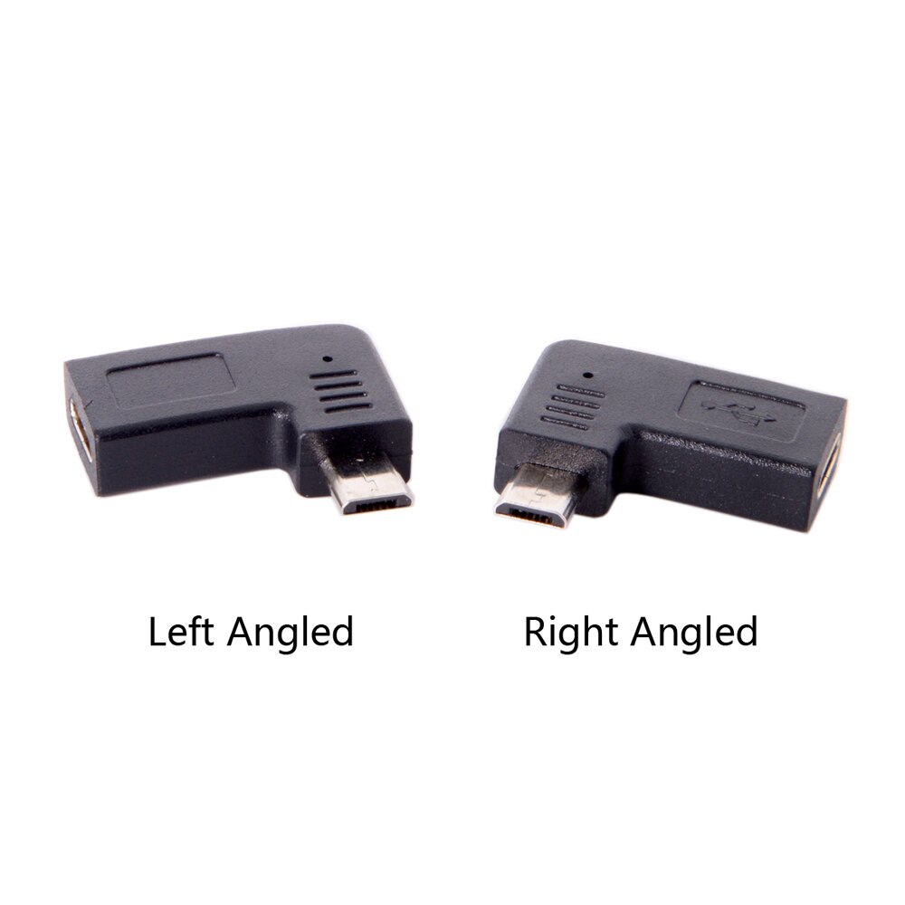 Jimier cy usb-c type-c hunn til mikro usb 2.0 5 pinner hann dataadapter 90 grader venstre og høyre vinklet type