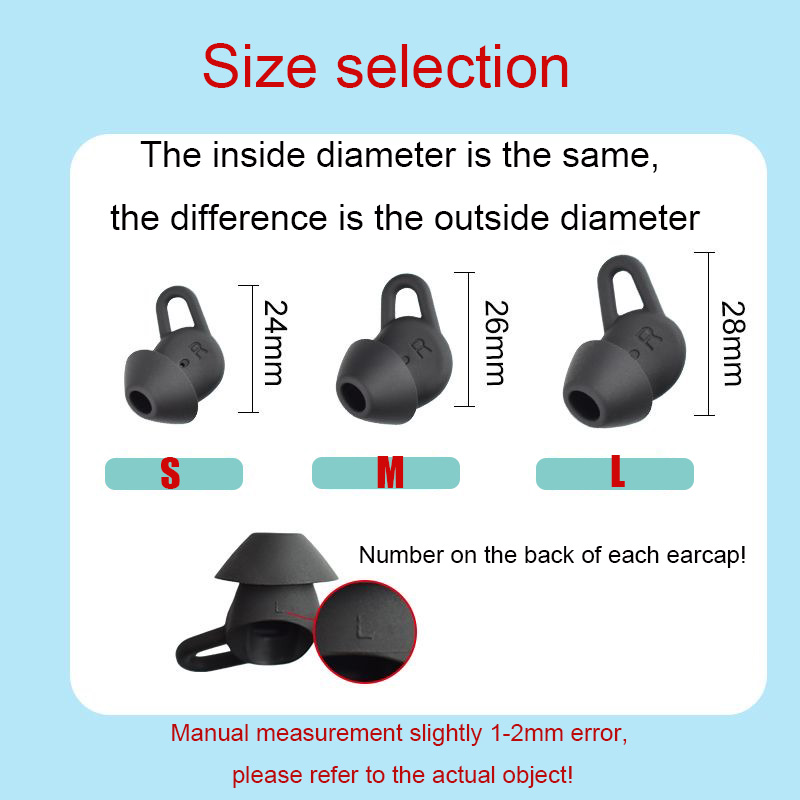 6 pezzi auricolari in silicone per HUAWEI Freelace pro2 auricolari auricolari Freelace pro 2 punte per auricolari cuffie tappi per le orecchie