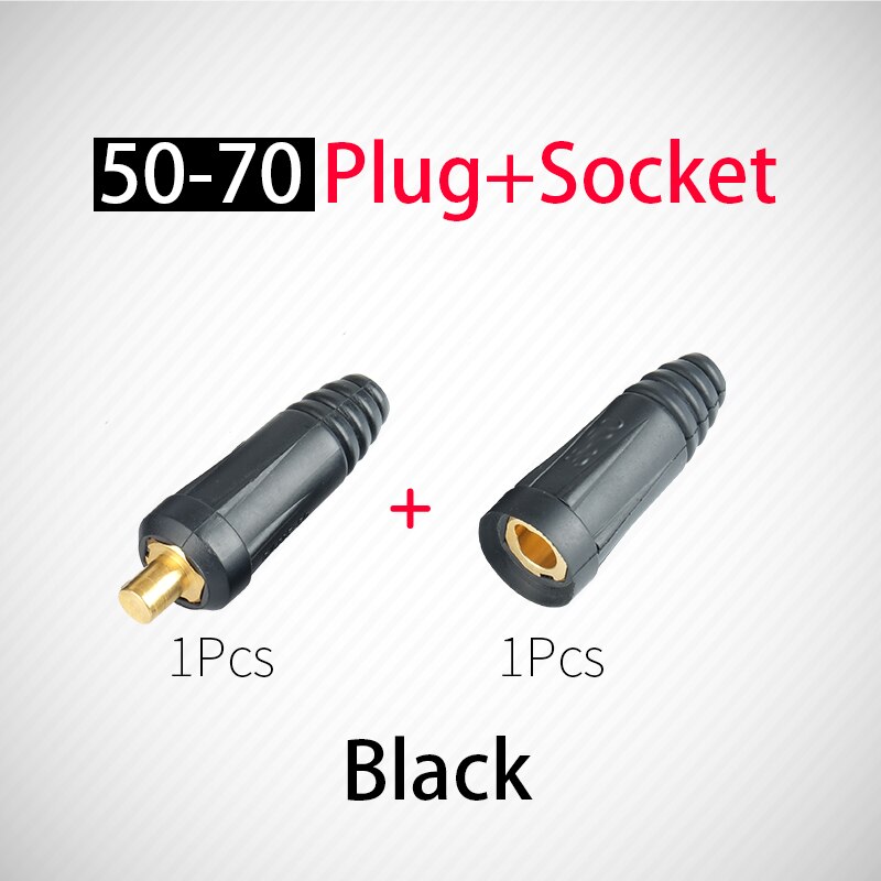 Conector de Cable de soldadura rápido adaptador para enchufe DKJ 10-25 35-50 50-70 acoplador accesorios de la máquina de soldadura: DKJ 50-70 Black