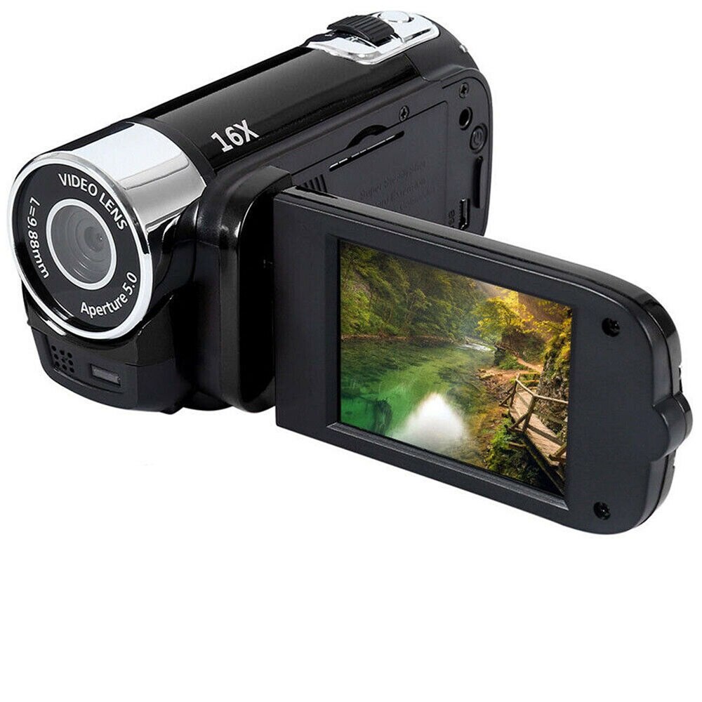 Portable Digital Camera HD 1080P Camcorder 2.7 inch Display Screen 16MP Video Camera High Definition DV Cameras For Photo Shoot: Black