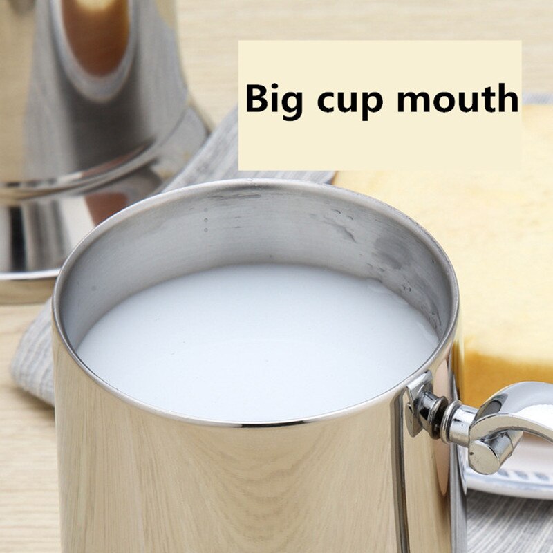 450Ml Double Layer 304 Stainless Steel Beer Mug Cocktail Flame Cup Handle Coffee Cup Breakfast Milk Cup With Handle Cof