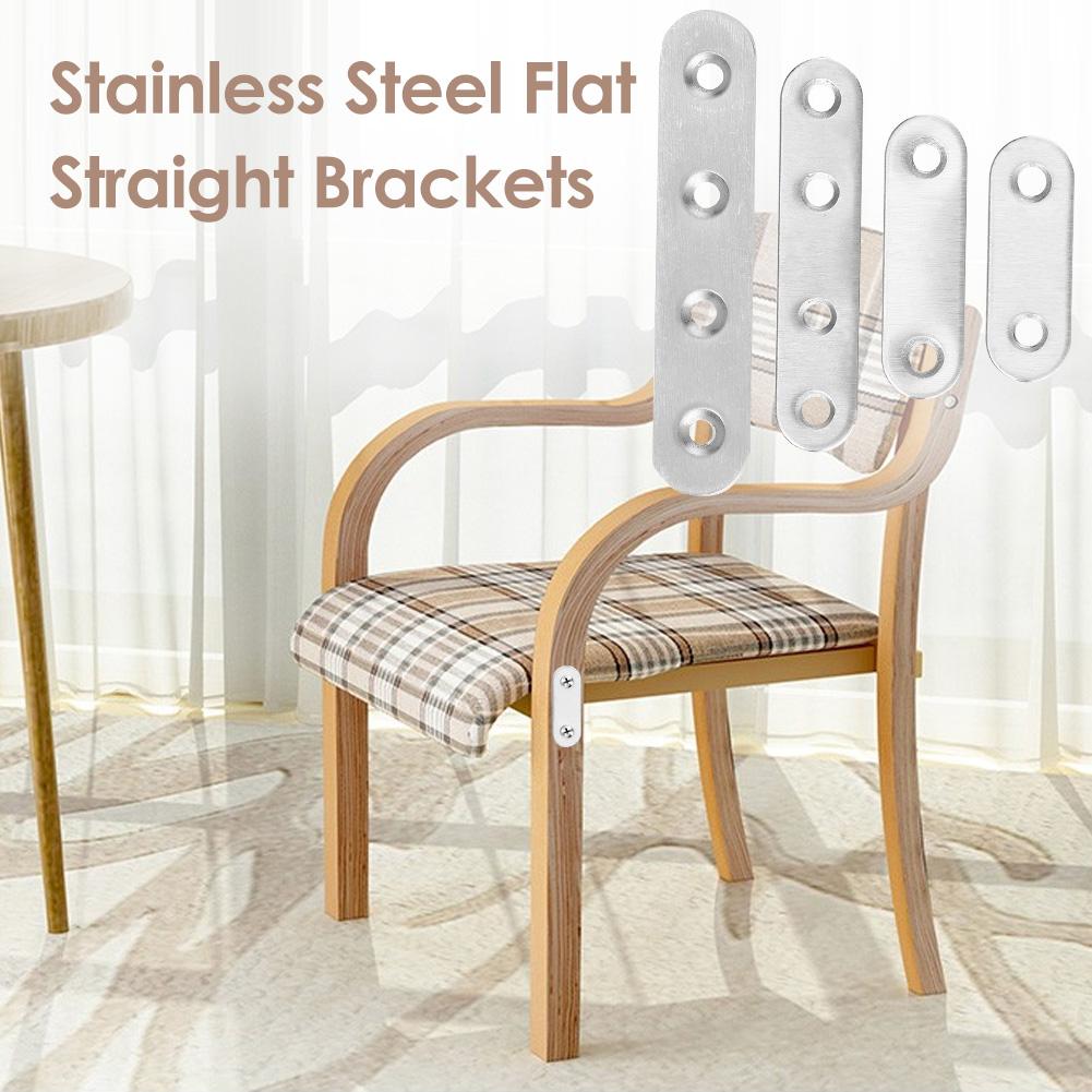 4pcs Stainless Steel Corner Brackets Straight Angle Codes Furniture Metal Fittings Angle Fastener Connecting Piece Hardware