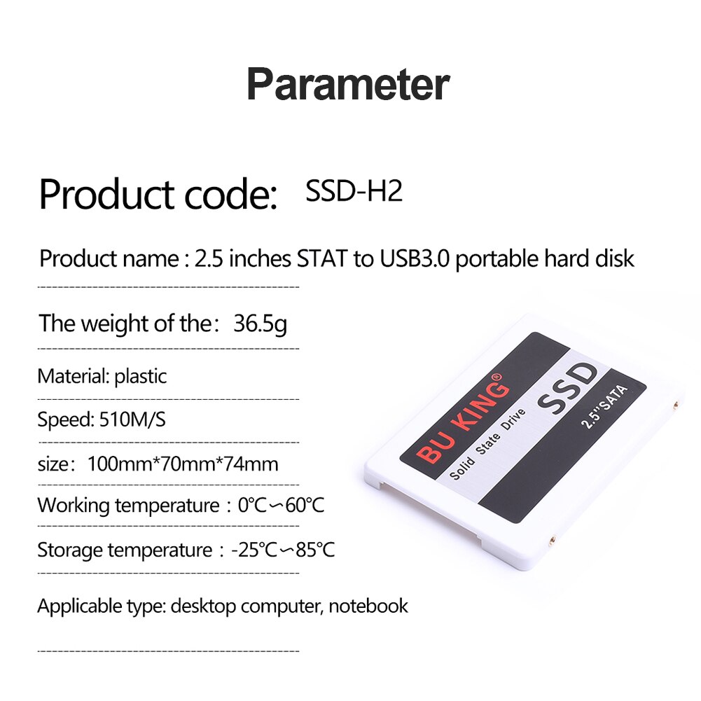 H2 Internal PC SSD 2.5 inch SATA III Solid State Drive 480GB 240GB 120GB for Windows 10 8 7 XP Mac Linux