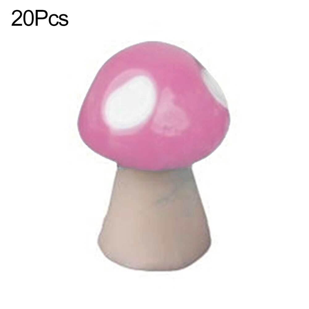 20 stk mini vakker kunstig sopp miniatyrer fe hage ornament harpiks håndverk dekorere hagen din: Rosa