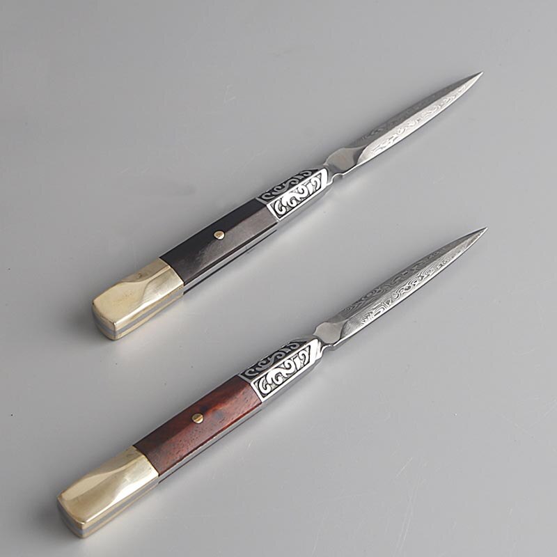 Couteau à thé en acier inoxydable coupes de métal Pu'er outils pour le thé, accessoires pour théière Vintage Pu Er couteaux à aiguilles à thé décor
