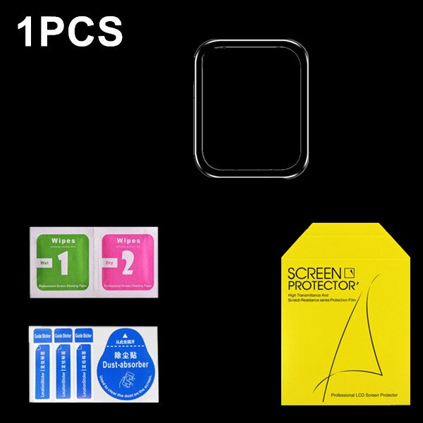 Full Coverage Screen Protector For Apple Watch 6 5 4 3 2 38mm 42mm Protective Film iWatch Soft Glass For Apple Watch Accessories: Black-1PCS / For 40mm