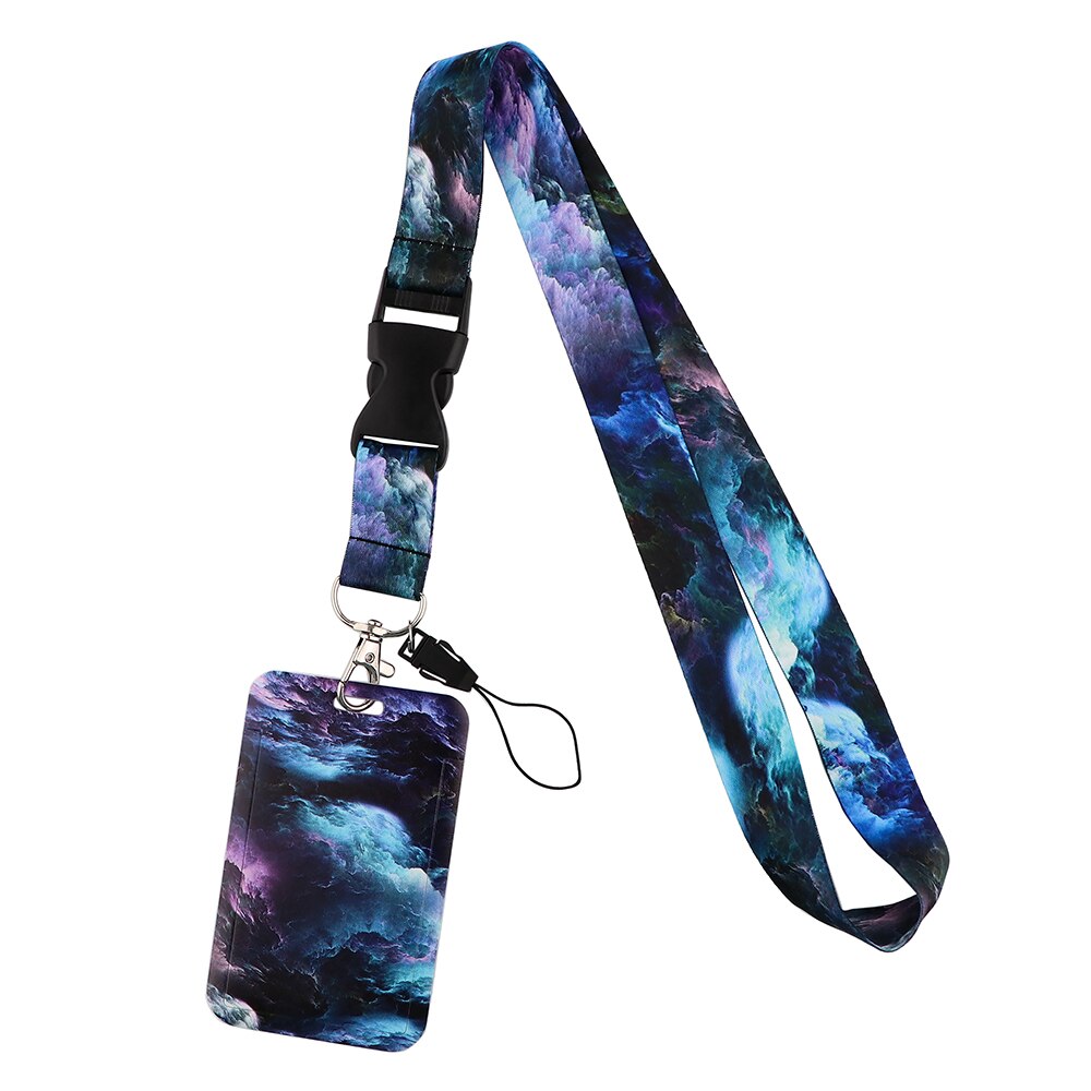 YL200 Starry sky Key Lanyard Car Keychain Badge Holder Personalise Office ID Card Pass Gym Mobile Phone Accessories: Other