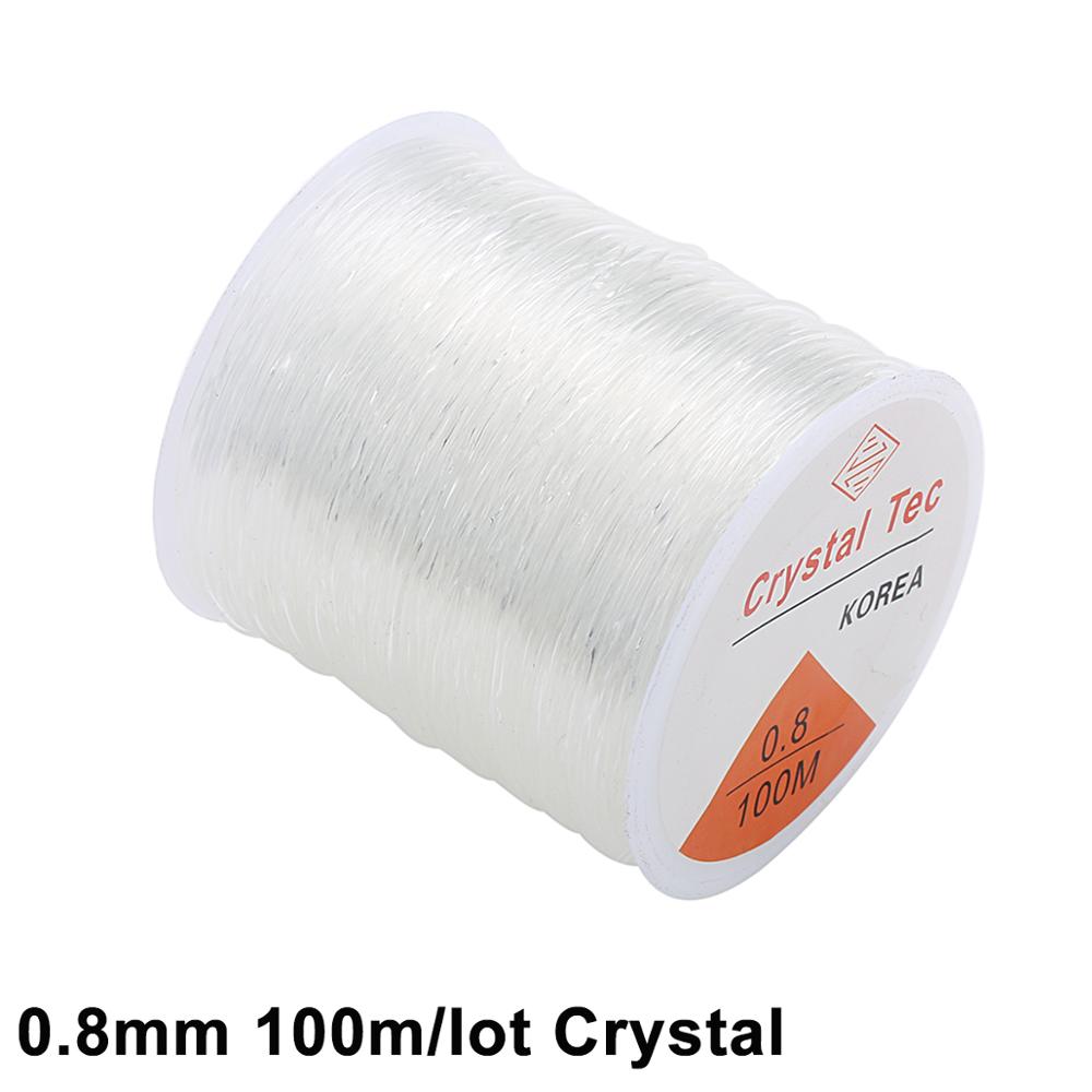 Plastic Crystal DIY Beading Stretch Cords Elastic Line Jewelry Making Supply Wire String jeweleri thread String Thread: 0.8mm 100m Crystal