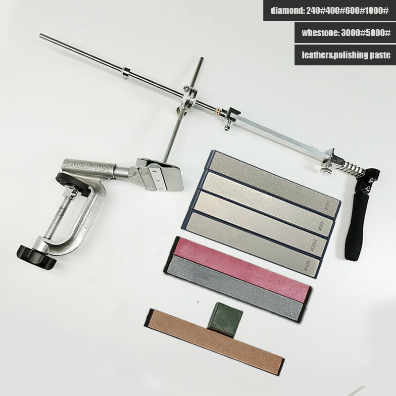 Ruixin pro RX008 Aluminium alloy Knife sharpener system fixed angle sharpener sharpening stones kitchen tools grinding kit: 4jin 2b pg