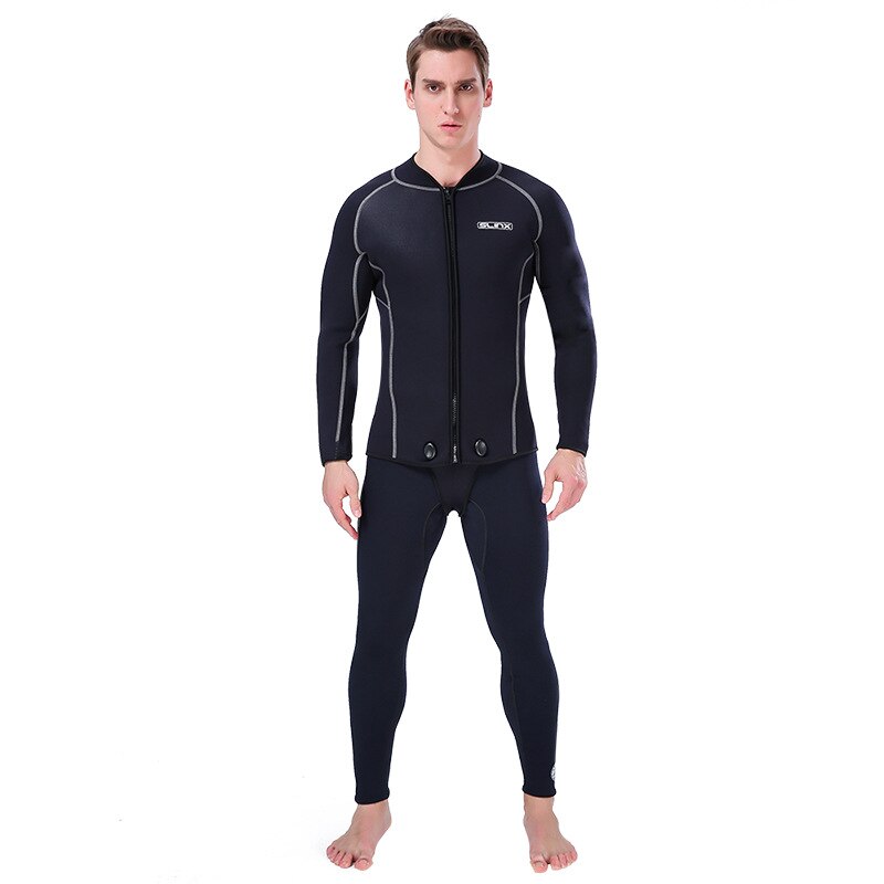 Mannen 3Mm 2 Stuks Neopreen Scuba Duiken Jasje Wetsuit Warm Houden Met Lange Mouwen Kruis Jas Voor Snorkelen Spearfishing Surfen