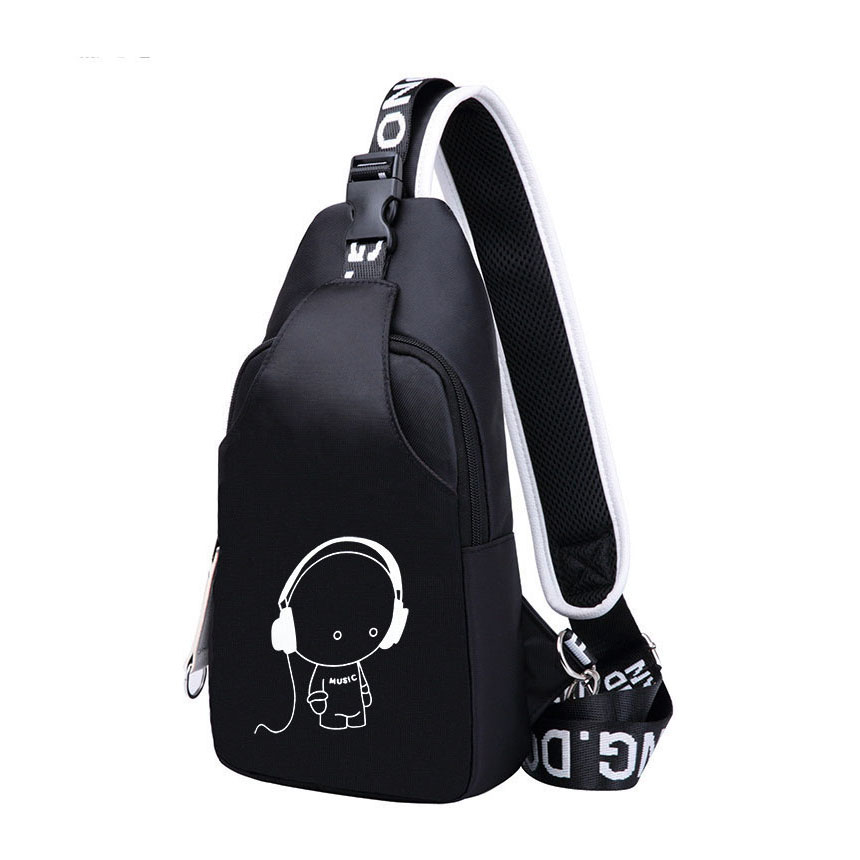 Small Children Crossbody Bags for Boy Girls Kids Lightweight Messenger Chest Bag Mini Waterproof Travel Shoulder Bag Pack: black cartoon