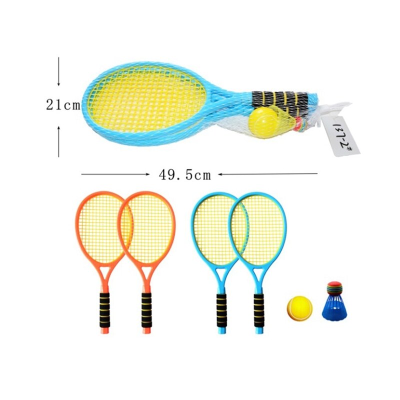 Badmintonsæt til børn med 2x ketsjerbold junior tennisracket legespil legetøj til børn