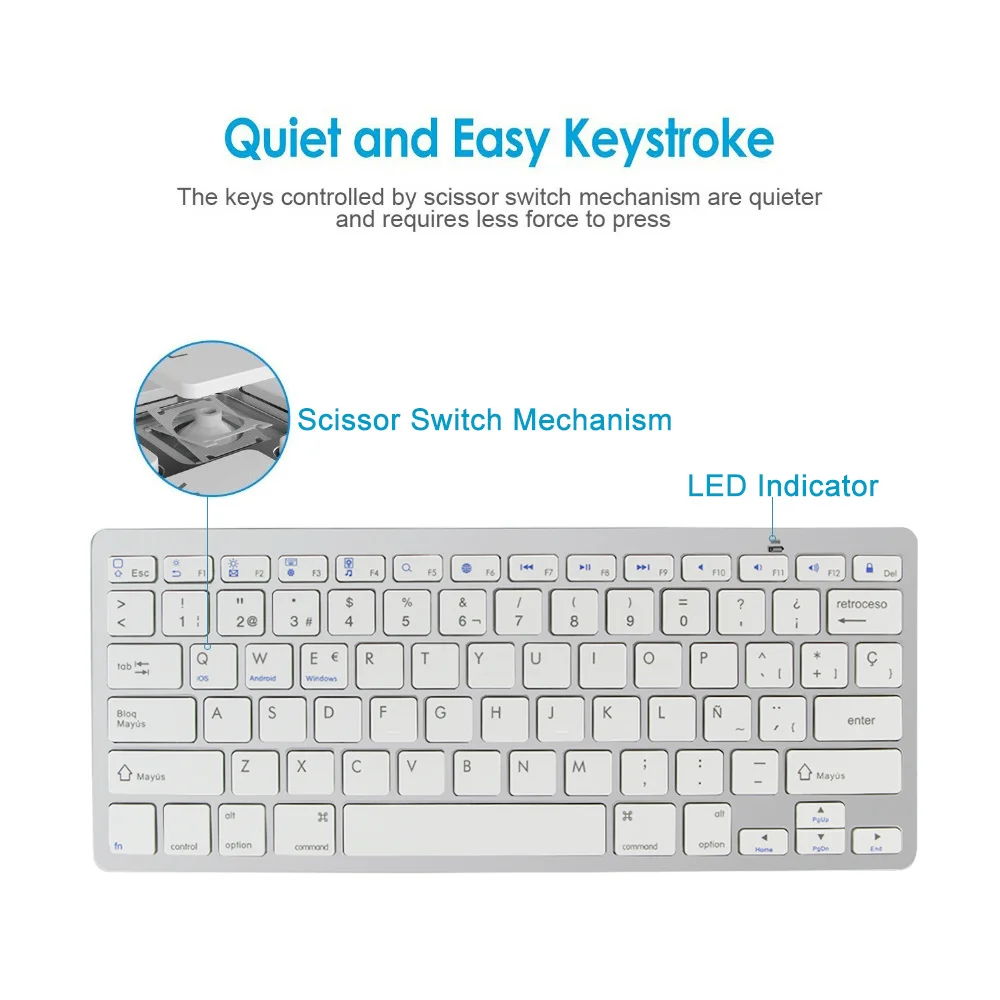 Russisch spanisch arabisch koreanisch neue tragbare drahtlose Bluetooth 3,0 Tastatur für iPad Tablette Telefon PC Android iOS Fenster-System