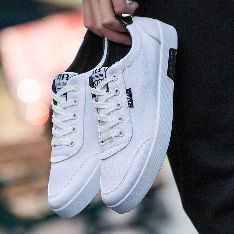 spring and autumn explosions men's shoes student canvas shoes men's white shoes trend sports casual shoes non-slip breathab