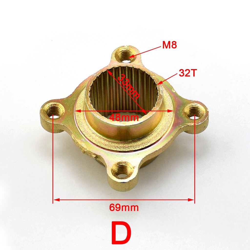 4 Stud 3 hole Axle 23T 24T 17T Hub Spline Mounting brackets Wheel Hub for 50cc- 125cc 150cc 250cc Quad Dirt Bike ATV Buggy: D
