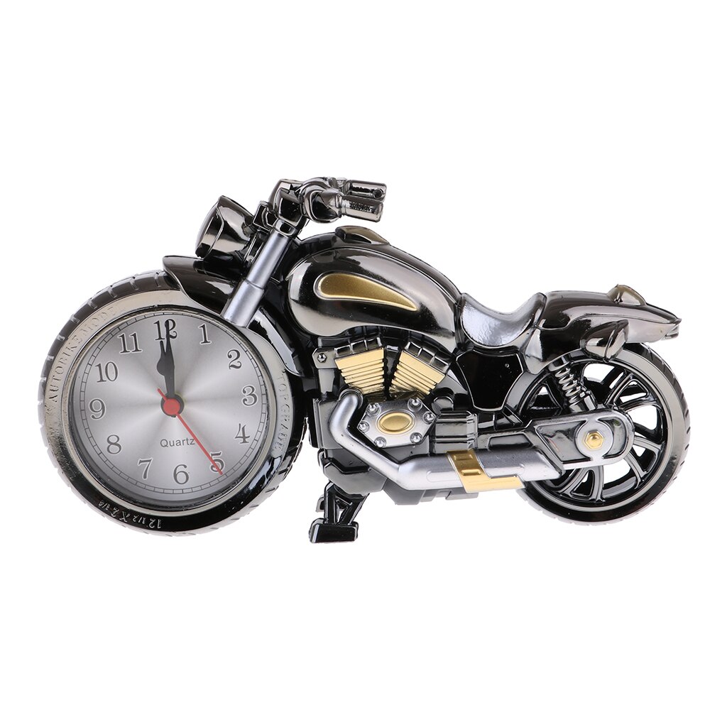 Classic Vehcile Car/Train/Motorbike Model Alarm Clock Quartz Movement Clock Beside for Night Table: Motorcycle 